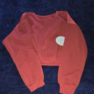 Red Cropped Sweatshirt